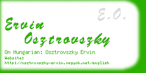 ervin osztrovszky business card